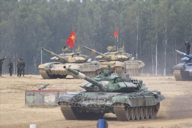 Trong ảnh: Đội Việt Nam tranh tài tại trận chung kết bảng 2 với các đội Myanmar, Lào và Tajikistan. Ảnh: Trần Hiếu - Pv TTXVN tại LB Nga
