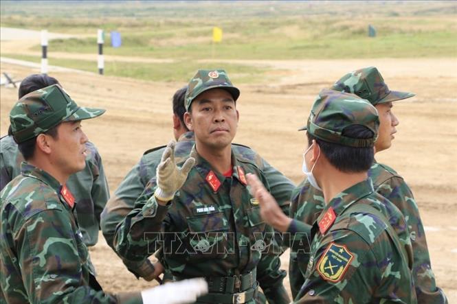 Photo: The VPA's tank team members compete at the Games. VNA Photo: Trần Hiếu