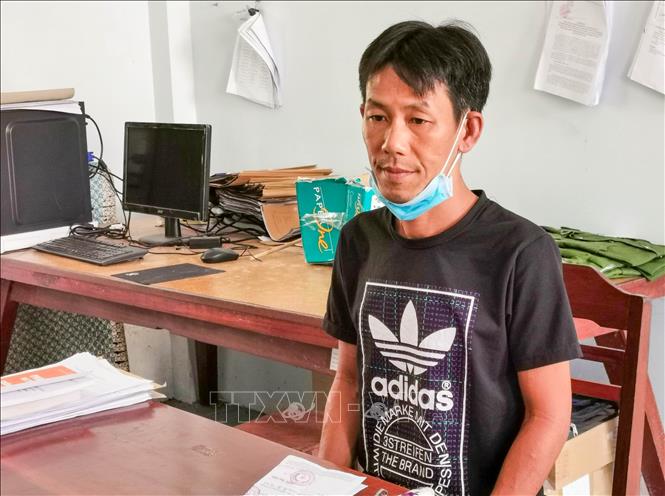Trong ảnh: Bị can Trương Dù Sướng tại cơ quan Công an. Ảnh: Thanh Liêm - TTXVN