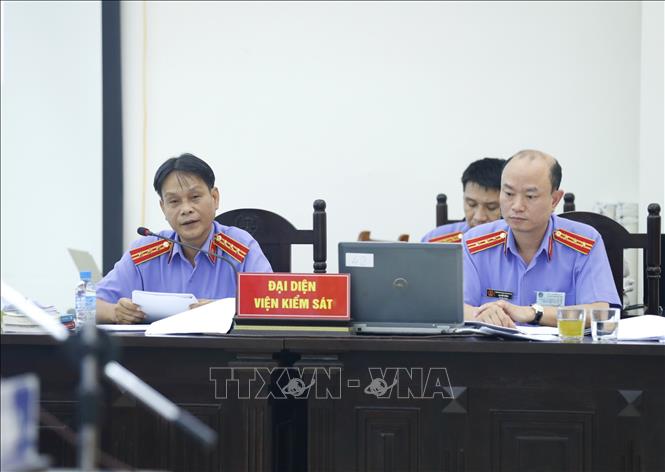 Trong ảnh: Đại diện Viện Kiểm sát nhân dân Tp Hà Nội tại phiên tòa. Ảnh: Doãn Tấn - TTXVN