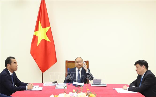 Photo: Prime Minister Nguyen Xuan Phuc during the talks. VNA Photo: Thống Nhất