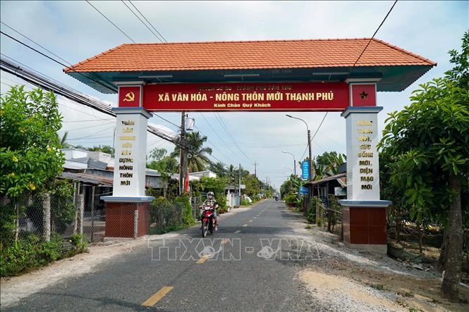 Trong ảnh: Xã nông thôn mới Thạnh Phú của huyện Cờ Đỏ. Ảnh: Thanh Liêm - TTXVN