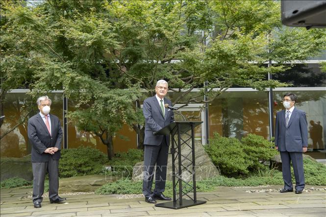 Trong ảnh: Chủ tịch Đại hội đồng Liên hợp quốc khóa 75 Volkan Bozkir  phát biểu tại buổi lễ. Ảnh: Hữu Thanh-TTXVN