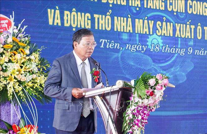 Trong ảnh: Chủ tịch UBND tỉnh Hà Nam Nguyễn Xuân Đông phát biểu tại buổi lễ. Ảnh: Thanh Tuấn-TTXVN
