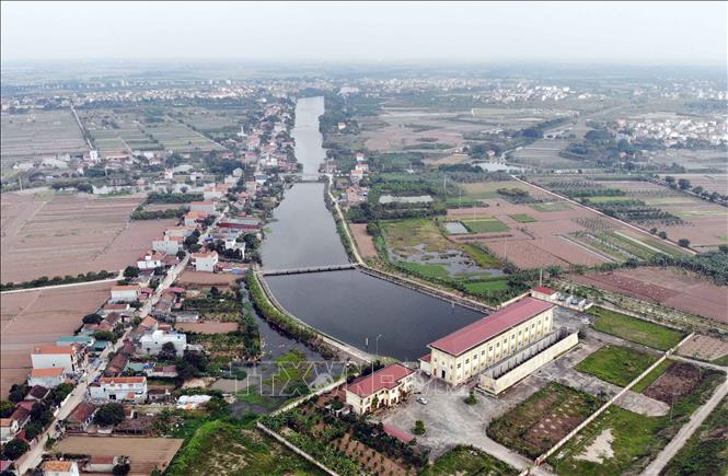 Trong ảnh: Trạm bơm Nghi Xuân, huyện Khoái Châu, Hưng Yên. Ảnh: Phạm Kiên - TTXVN