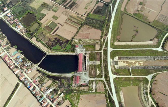 Trong ảnh: Toàn cảnh trạm bơm Nghi Xuân, huyện Khoái Châu, Hưng Yên. Ảnh: Phạm Kiên - TTXVN