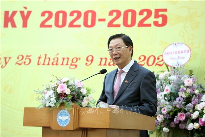 Trong ảnh: Chủ tịch Hội Hữu nghị Việt Nam - Ba Lan lần thứ IV, nhiệm kỳ 2020-2025 Nguyễn Thế Thảo phát biểu. Ảnh: TTXVN