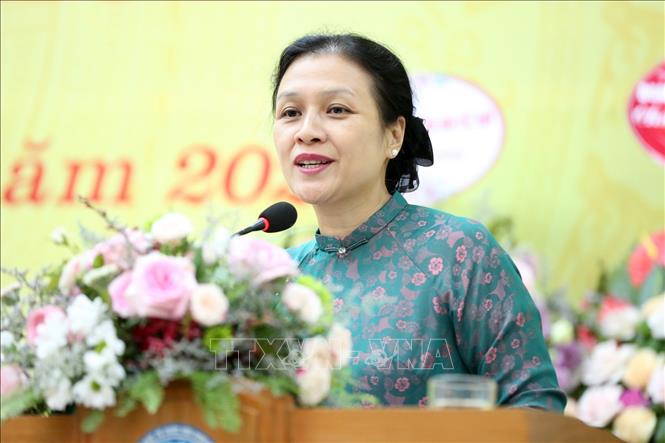 Trong ảnh: Chủ tịch Liên hiệp các tổ chức hữu nghị Việt Nam Nguyễn Phương Nga phát biểu chỉ đạo Đại hội. Ảnh: TTXVN