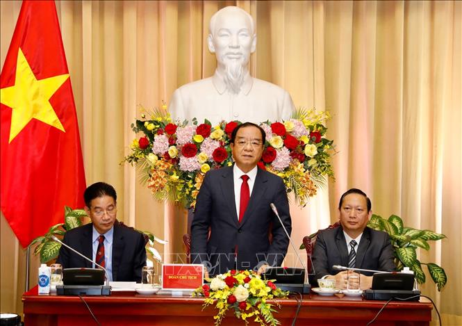 Trong ảnh: Chủ nhiệm Văn phòng Chủ tịch nước Đào Việt Trung điều hành đại hội. Ảnh: Dương Giang - TTXVN