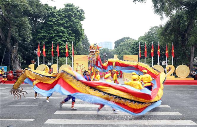 Trong ảnh: Màn Múa rồng tại Liên hoan.Ảnh: Anh Tuấn - TTXVN