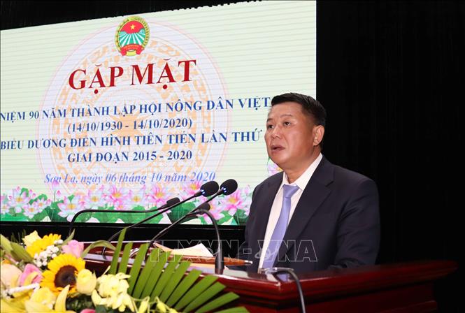 Trong ảnh: Ông Lò Minh Hùng, Phó Bí thư Tỉnh uỷ, Phó Chủ tịch UBND tỉnh Sơn La phát biểu. Ảnh: Quang Quyết-TTXVN