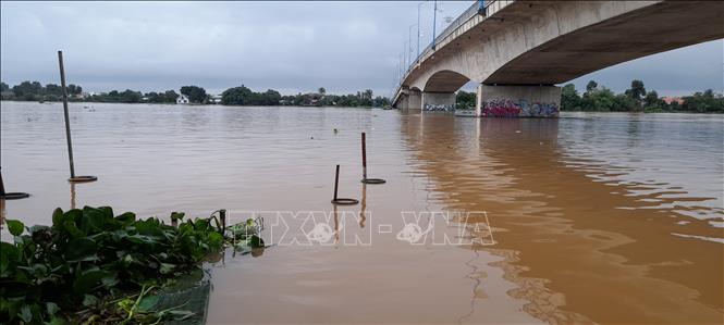 Trong ảnh: Sáng 18/10, nước sông Đồng Nai lên mức báo động II. Ảnh: Sỹ Tuyên - TTXVN
