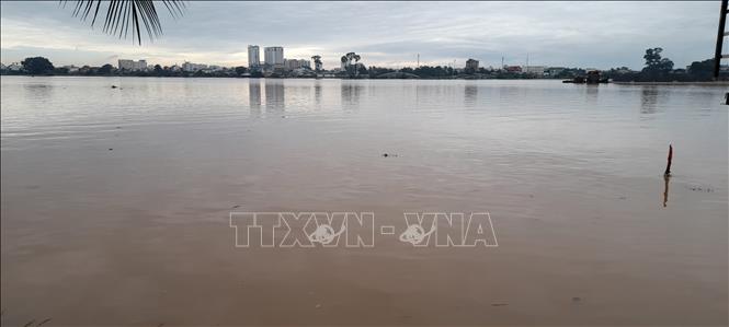 Trong ảnh: Sáng 18/10, nước sông Đồng Nai lên mức báo động II. Ảnh: Sỹ Tuyên - TTXVN