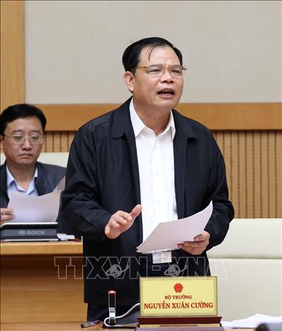 Trong ảnh: Bộ trưởng Bộ Nông nghiệp và Phát triển nông thôn Nguyễn Xuân Cường phát biểu. Ảnh: Thống Nhất - TTXVN
