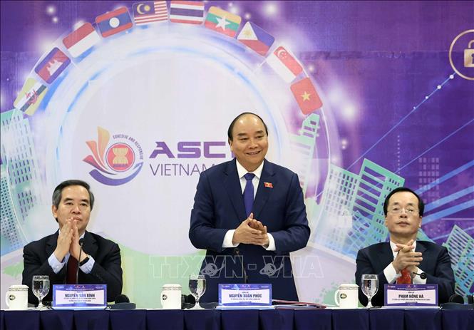 Trong ảnh: Thủ tướng Nguyễn Xuân Phúc, Chủ tịch ASEAN 2020 tại diễn đàn. Ảnh: Thống Nhất - TTXVN
