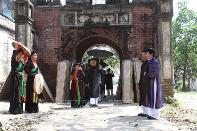 Trong ảnh: Dân ca Quan họ, Di sản văn hóa phi vật thể đại diện của nhân loại, được công nhận ngày 30/9/2009. Ảnh: Anh Tuấn - TTXVN