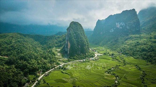 Trong ảnh: Năm 2018, “Non nước Cao Bằng” được UNESCO công nhận là Công viên địa chất toàn cầu. Ảnh: Trọng Đạt - TTXVN