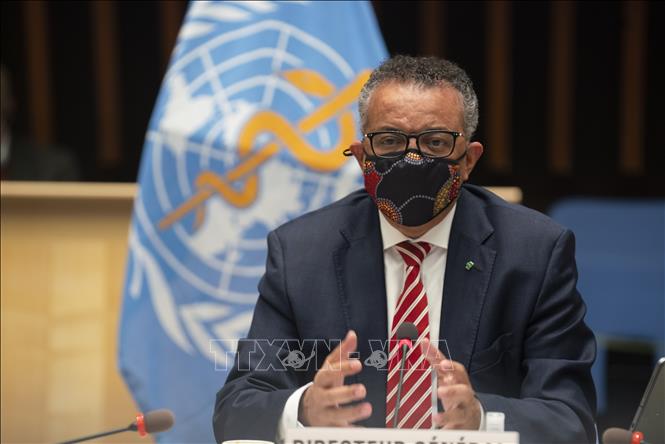 Trong ảnh (tư liệu): Tổng giám đốc Tổ chức Y tế thế giới (WHO) Tedros Adhanom Ghebreyesus phát biểu tại Geneva, Thụy Sĩ, ngày 5/10/2020. Ảnh: AFP/ TTXVN
