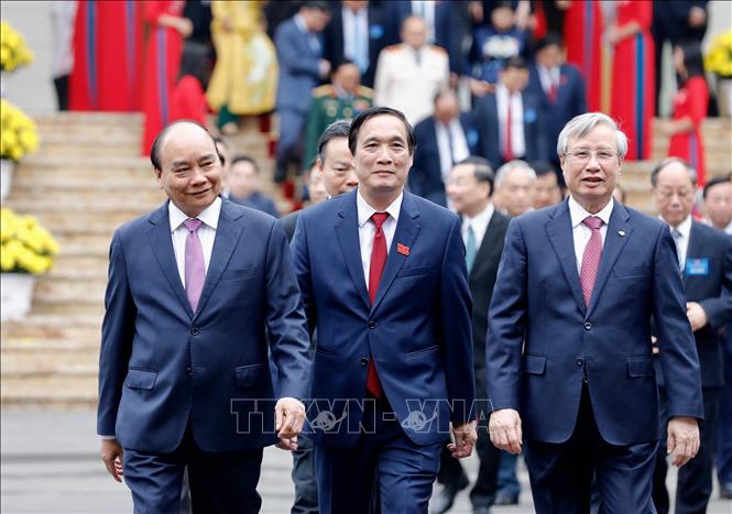 Trong ảnh: Thủ tướng Nguyễn Xuân Phúc đến dự Đại hội. Ảnh: Dương Giang - TTXVN