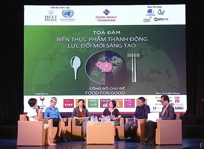 Trong ảnh: Toạ đàm về chủ đề của cuộc thi năm nay tại chương trình với sự tham gia của các chuyên gia nông nghiệp. Ảnh: Hồng Giang - TTXVN