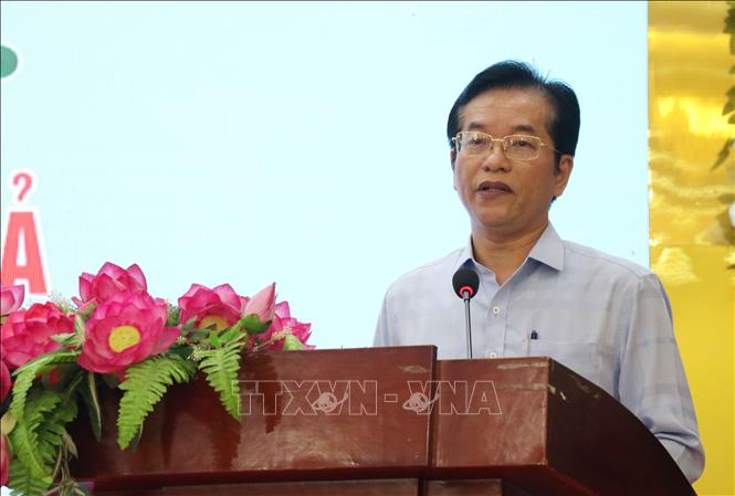 Trong ảnh: Giám đốc Sở Nông nghiệp và Phát triển nông thôn tỉnh Hưng Yên, Đỗ Minh Tuân phát biểu tại diễn đàn. Ảnh: Đinh Tuấn - TTXVN