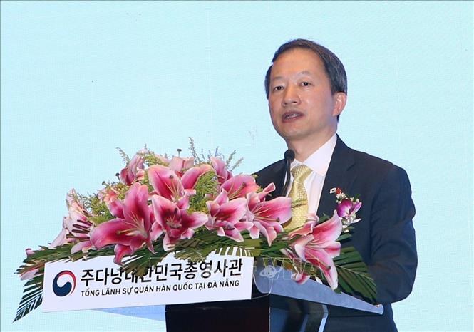 Photo: Consul General Ahn Min-sik speaks at the opening ceremony. VNA Photo: Trần Lê Lâm