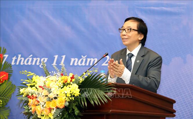 Trong ảnh: PGS.TS Phạm Ngọc Lãng, Phó Chủ tịch Hội Hàng không – Vũ trụ Việt Nam phát biểu tại Đại hội. Ảnh: Anh Tuấn – TTXVN