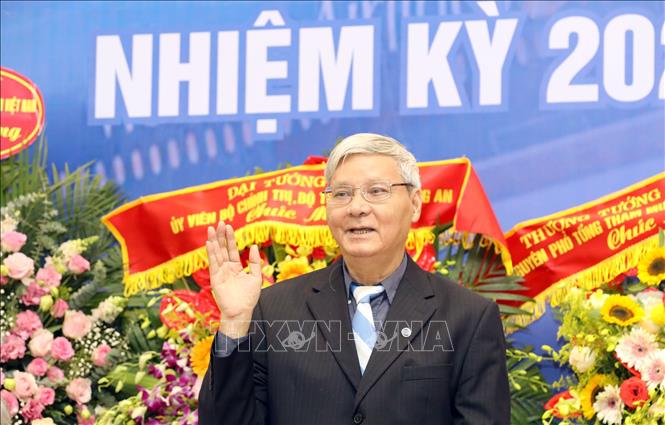 Trong ảnh: GS.TSKH Nguyễn Đức Cương, Chủ tịch Hội Hàng không – Vũ trụ Việt Nam phát biểu tại Đại hội. Ảnh: Anh Tuấn – TTXVN