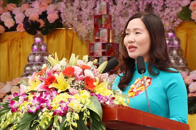 Trong ảnh: Phó Chủ tịch UBND tỉnh Quảng Ninh Nguyễn Thị Hạnh phát biểu khai mạc. Ảnh: Văn Đức - TTXVN
