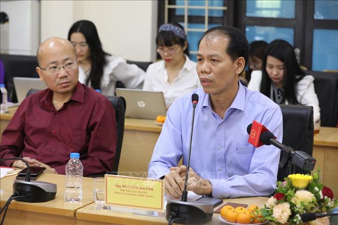 Trong ảnh: Ông Đỗ Năng Khánh, Phó Tổng cục trưởng Tổng Cục Giáo dục nghề nghiệp phát biểu. Ảnh: Minh Quyết - TTXVN