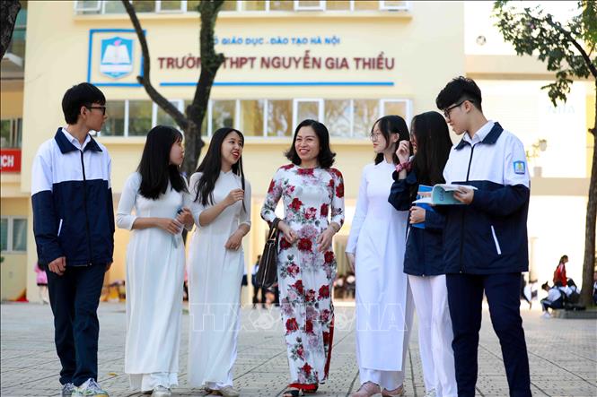Trong ảnh: Chất lượng dạy và học ngày càng được nâng cao, hoạt động giáo dục toàn diện cũng được thực hiện tốt, có hiệu quả, khẳng định vị thế của trường trong ngành giáo dục Thủ đô. Ảnh: Thanh Tùng - TTXVN