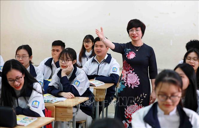 Trong ảnh: Chất lượng dạy và học ngày càng được nâng cao, hoạt động giáo dục toàn diện cũng được thực hiện tốt, có hiệu quả, khẳng định vị thế của trường trong ngành giáo dục Thủ đô. Ảnh: Thanh Tùng - TTXVN