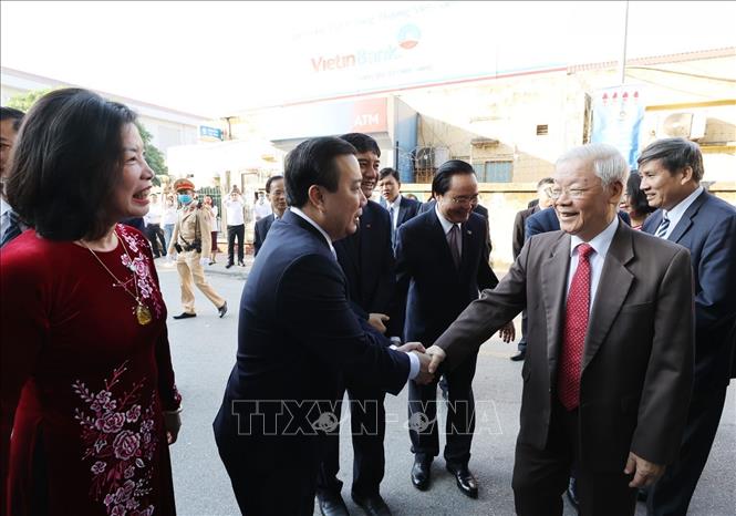 Trong ảnh: Tổng Bí thư, Chủ tịch nước Nguyễn Phú Trọng đến dự lễ kỷ niệm. Ảnh: Trí Dũng – TTXVN