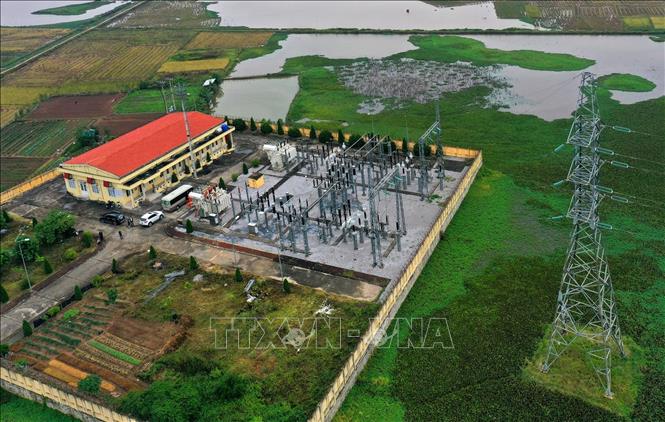 Trong ảnh: Trạm biến áp 110kV Quế Võ cung cấp điện cho khu công nghiệp Quế Võ. Ảnh: Ngọc Hà - TTXVN