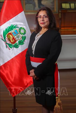Trong ảnh: Bà Violeta Bermudez tại lễ tuyên thệ nhậm chức Thủ tướng Peru ở thủ đô Lima ngày 18/11/2020. Ảnh: AFP/TTXVN