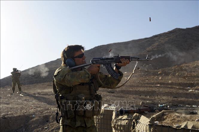 Trong ảnh (tư liệu): Binh sĩ Australia tham gia một cuộc huấn luyện tại Mirwais, tỉnh Uruzgan, miền nam Afghanistan, ngày 20/1/2010. Ảnh: AFP/ TTXVN
