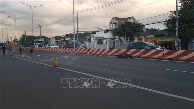 Trong ảnh: Hiện trường vụ tai nạn. Ảnh: Đậu Tất Thành - TTXVN.
