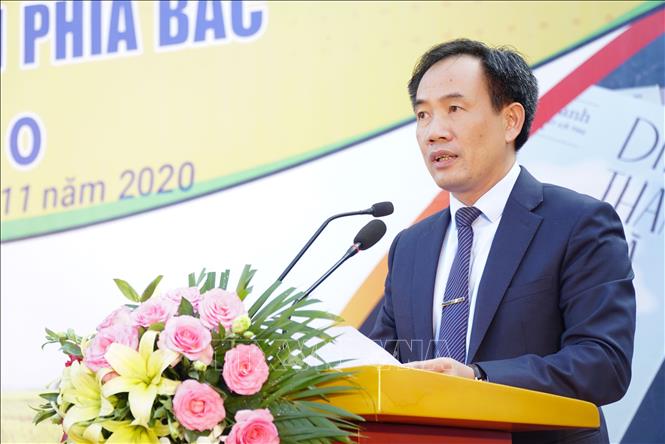 Trong ảnh: Ông Bùi Minh Hải, Giám đốc Sở Nông nghiệp và Phát triển nông thôn tỉnh Điện Biên phát biểu khai mạc sự kiện. Ảnh: Xuân Tư – TTXVN