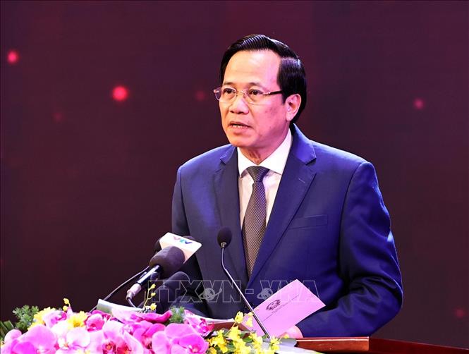 Trong ảnh: Bộ trưởng Bộ Lao động, Thương binh và Xã hội Đào Ngọc Dung phát biểu. Ảnh: Trọng Đức - TTXVN