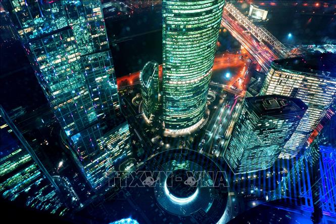 Trong ảnh: Trung tâm thương mại quốc tế Moscow City là một trong những trung tâm mua sắm nổi tiếng ở châu Âu. Ảnh: Trần Hiếu - TTXVN