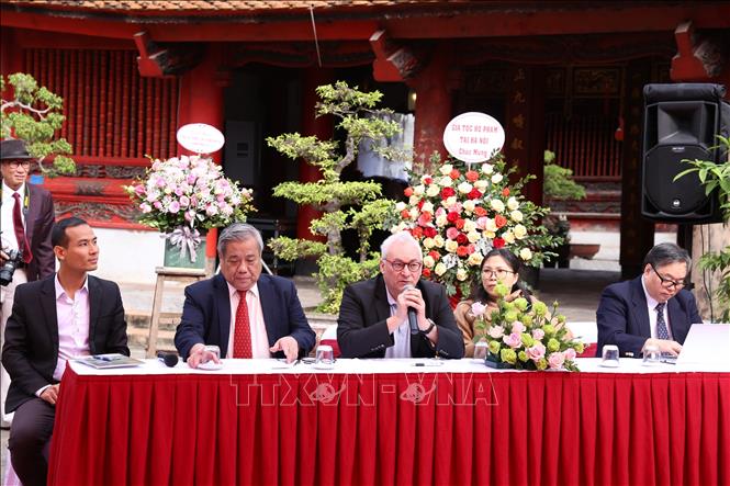 Trong ảnh: GS.TS Philippe Le Failler - Trưởng Đại diện Viện Viễn Đông Bác Cổ Pháp tại Hà Nội phát biểu tại Hội thảo. Ảnh: Hoàng Hiếu - TTXVN 