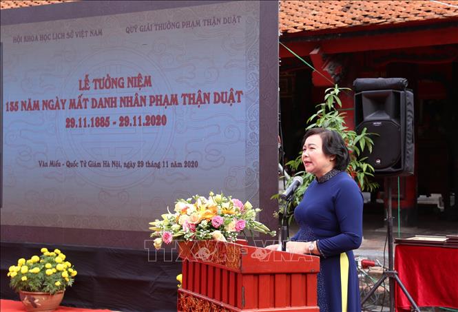 Trong ảnh: Bí thư Huyện ủy, Chủ tịch HĐND huyện Yên Mô, tỉnh Ninh Bình Đinh Thị Thuý Ngần phát biểu. Ảnh: Hoàng Hiếu - TTXVN