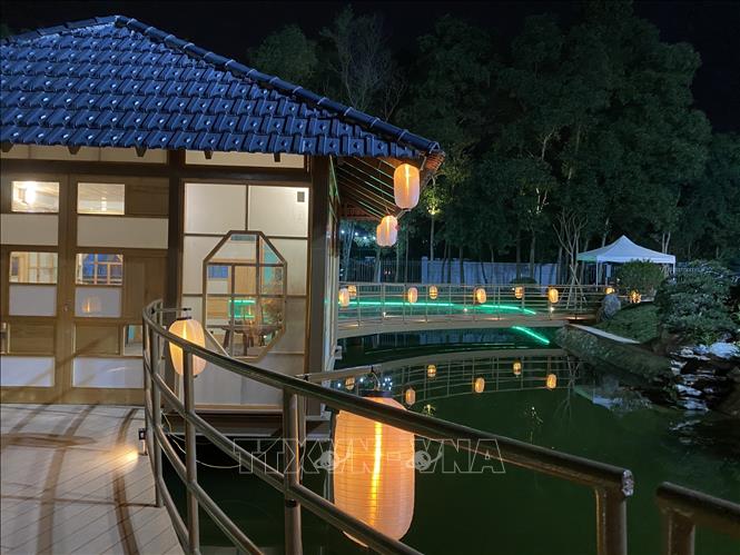 Trong ảnh: Một góc Vườn Nhật Kyosei-no-niwa trong KCN Nam Cầu Kiền. Ảnh: TTXVN phát