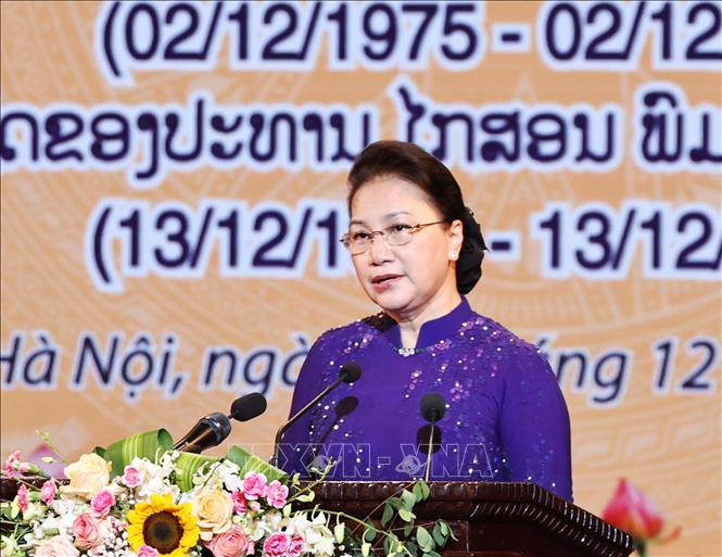 Chủ tịch Quốc hội Nguyễn Thị Kim Ngân phát biểu tại Lễ kỷ niệm. Ảnh: Trọng Đức - TTXVN