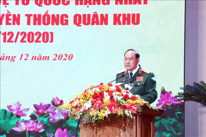 Trong ảnh: Thượng tướng Trần Đơn, Thứ trưởng Bộ Quốc phòng phát biểu tại buổi lễ. Ảnh: Xuân Khu-TTXVN