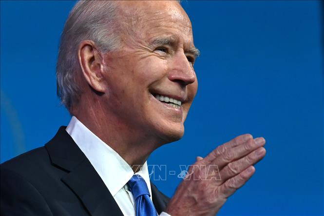 Trong ảnh: Tổng thống đắc cử Mỹ Joe Biden phát biểu sau khi kết quả bầu cử Tổng thống và Phó Tổng thống Mỹ do các đại cử tri bỏ phiếu được công bố, tại Wilmington, Delaware ngày 14/12/2020. Ảnh: AFP/TTXVN