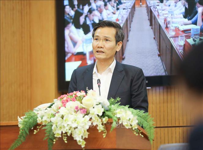 Trong ảnh: Phó Chủ nhiệm Văn phòng Chính phủ Cao Huy phát biểu tại hội nghị. Ảnh: Thanh Tùng - TTXVN