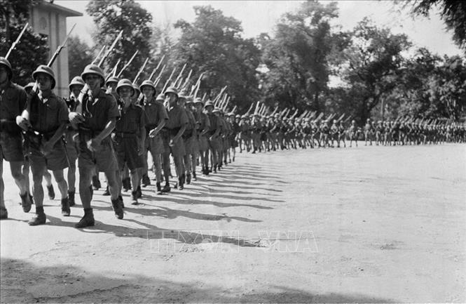 Trong ảnh: Lực lượng vũ trang cách mạng tham gia phong trào Nam tiến, sát cánh cùng đồng bào Nam bộ và Nam Trung bộ đánh giặc cứu nước. Ảnh: Tư liệu TTXVN