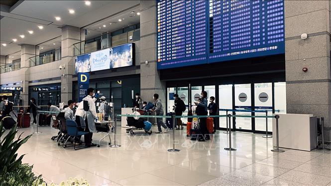 Lượng khách nhập cảnh ở sân bay Incheon chủ yếu là công dân Hàn Quốc (ảnh chụp ngày 20/12/2020). Ảnh: Anh Nguyên-P/v TTXVN tại Hàn Quốc