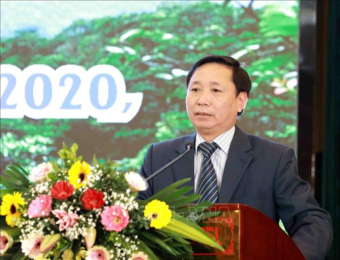 Trong ảnh: Đại diện Sở NN&PTNT tỉnh Thái Nguyên phát biểu tham luận tại Hội nghị. Ảnh: Vũ Sinh - TTXVN